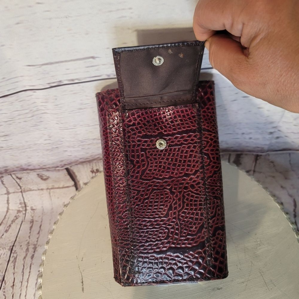 Vintage Rare 1950s -60s Ruby Red Lizard Leather Envelope Wallet - Picture 6 of 9
